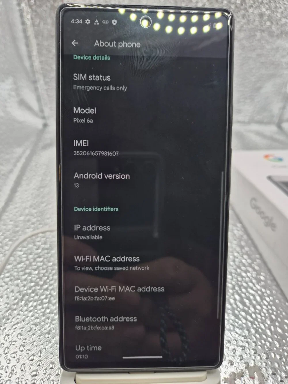 Lightly Used Google Pixel 6a 128GB Chalk (White) Factory Unlocked - Picture 5 of 13